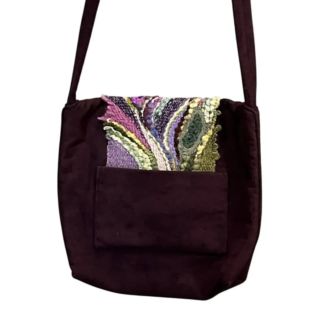 Only One SA Handbag Purple Multicolor Crossbody Satchel Boho Purse Bag
